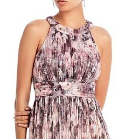 Eliza J Pink and Black Floral Maxi Dress - Picture 3 of 11